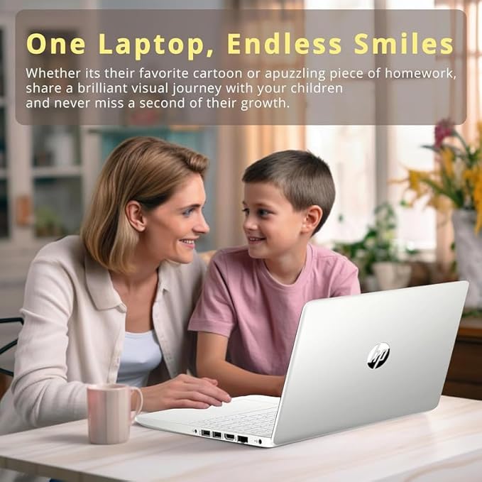 HP 2024 Premium 14" Micro-Edge Portable Laptop Student Business, Intel Quad-Core N4120, 8GB RAM, 256GB (128GB eMMC+ 128GB Card), Webcam, WiFi, Windows 11S + 1 Year Office 365, MarxsolAccessory Silver