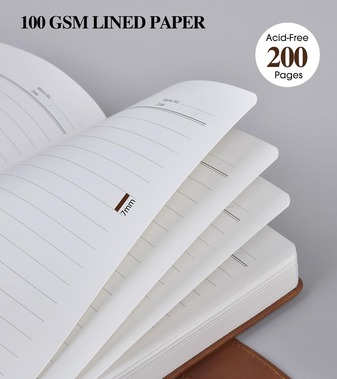 Lined Journal Notebook for Men, A5 Leather Journals for Writing Women, Hardcover Notebooks for Work,School,Note Taking,Travel,Business,Personal daily Diary,200 Page College Ruled (5.9" x 8.4")