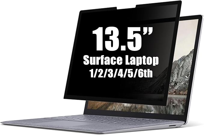 FILMEXT Privacy Screen Protector for Microsoft Surface Laptop 13.5 inch 2/3/4/5 th Generation,Removable Surface Laptop Privacy Screen 13.5" Anti-Spy Anti-Glare Blue Light Filter