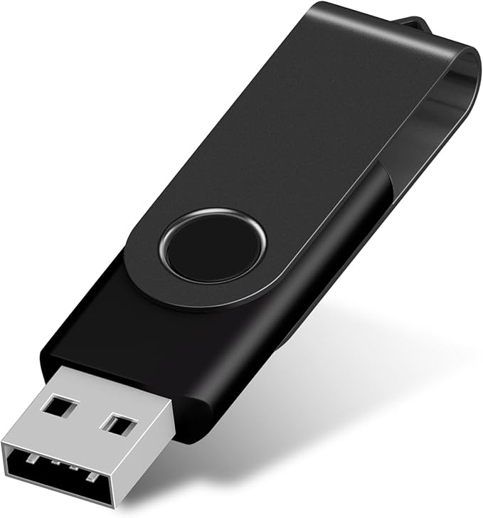 2GB USB Flash Drive, AreTop 1 Pack USB 2.0 Thumb Drives Memory Stick Swivel Jump Drive for Home & Office Use (1 Pack 2GB, Black)