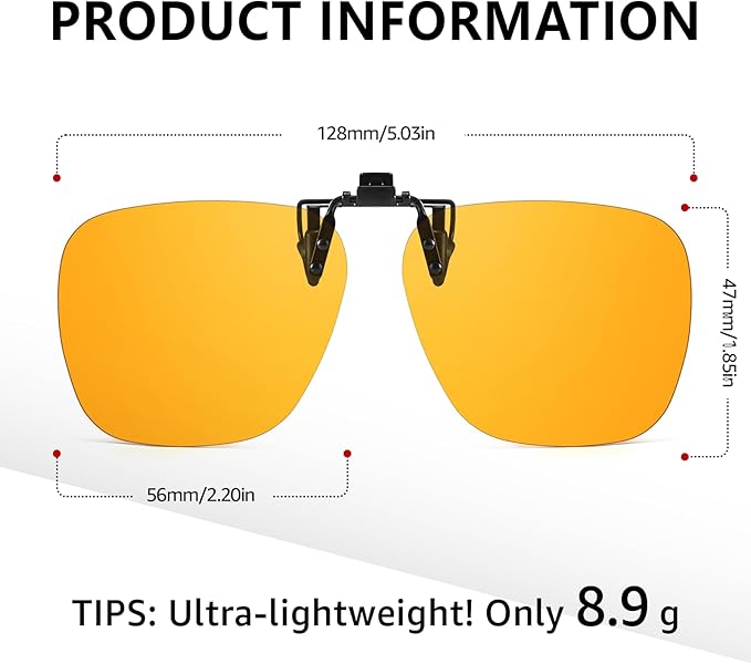 2 Pack Clip On Blue Light Glasses for Women Men, Fit Over Prescription Eyewear Reduce Computer Eye Strain