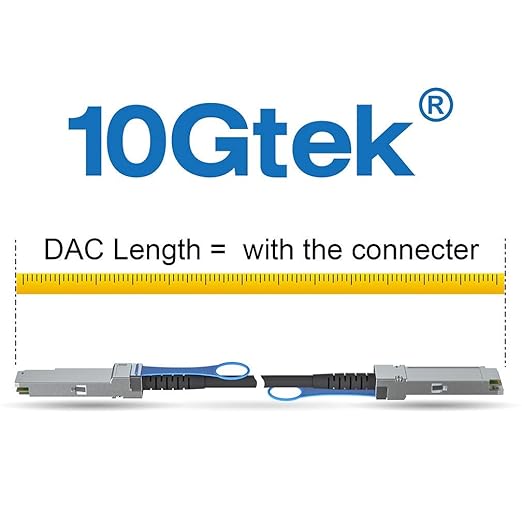 10Gtek 40G QSFP+ DAC Cable - 40GBASE-CR4 Passive Direct Attach Copper Twinax QSFP Cable for Cisco QSFP-H40G-CU2M, Meraki MA-CBL-40G-2M, Supermicro, Mikrotik, Open Switch Devices, 2-Meter(6.6ft)