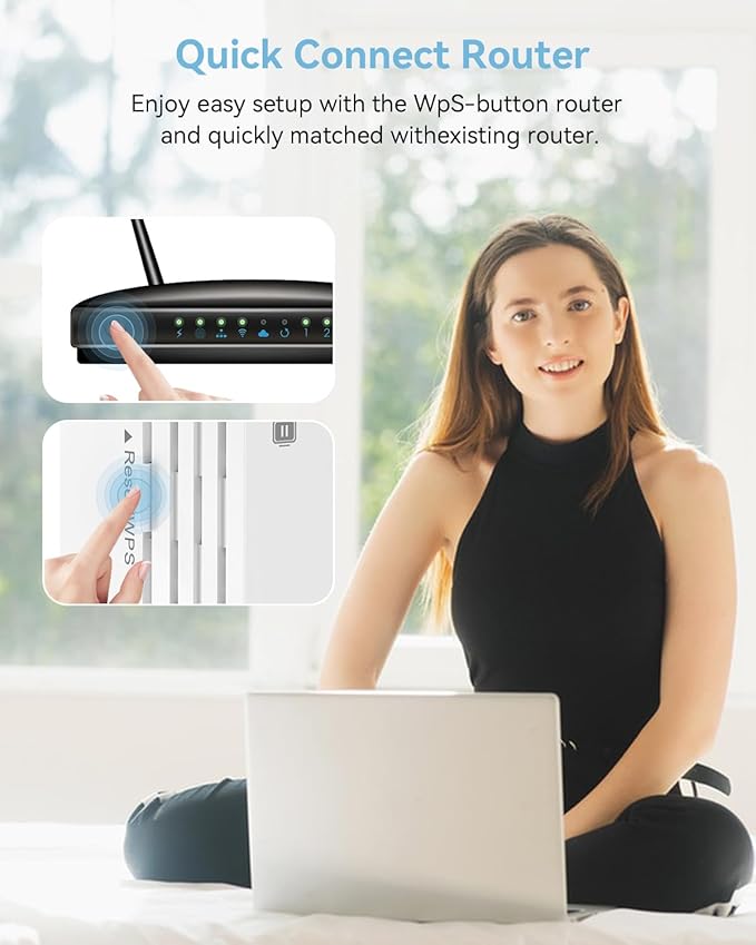 WiFi Extender Signal Booster with 1200Mbps Dual Band (Covers Up to 12880 Sq.ft for 105+ Devices), WiFi Booster with 4 Antennas 360° Coverage, WiFi Repeater with 1 - Tap Setup & Ethernet Port