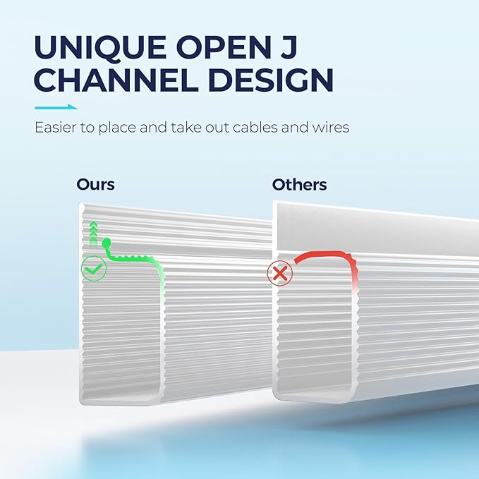 Delamu 2 Pack Safe 15.7in Tidy Cable Management Solution, Protect Kids Pets with Home Office Cable Management Under Desk,Cable Organizer, Cable Management Kit,Cord Organizer for Desk, White