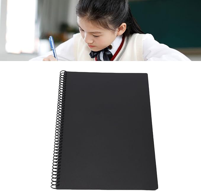 Jectse Reusable Smart Notebook, Black 180x255mm, App Connected, Reusable Paper, Spiral Bound, Dotted and Lined Pages, Efficient Note Taking, Upload to, PDF Scan