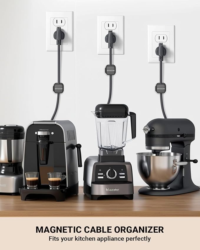 Cord Holder for Nightstand, 6 Pack Cable Organizer Clips for Home, Office, Car, Desk, Phone Charger Cord Holder with Strong Adhesive Pads, Car Charger Holding Clips, USB Cord Organizer to Decor