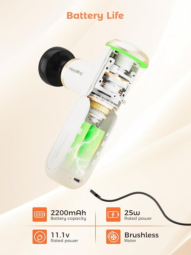 Mini Massage Gun Deep Tissue with Heat, Portable Percussion Muscle Massager for Pain Relief Muscle Relaxtion with Carry Case for Athletes & Home Use