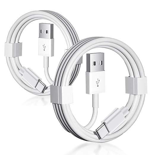 2 Pack 2ft Short Cord for iPhone 16e 17 Air 16 15 USB to USB C CarPlay Cable for iPhone 16 15 Pro Max 16 15 Plus, USB A to USB C Car Charger for iPhone 15, iPad Pro 12.9 inch, 4th, iPad Air 5th Mini 6