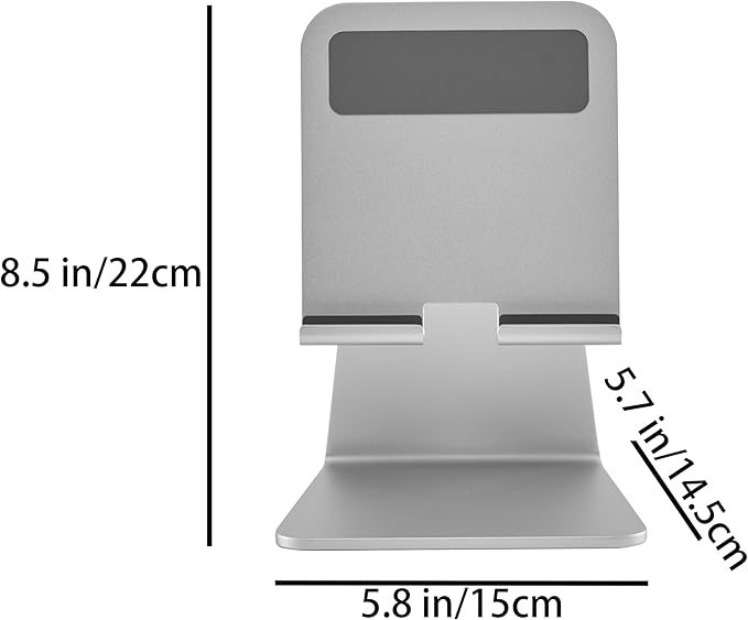 Heavy-Duty Tablet Stand for Desk, Portable Monitor Stand, iPad Stand, Especially Suitable for Large-Sized and Heavy Devices(7''-18''), with Superior Touch Stability.(Silver)