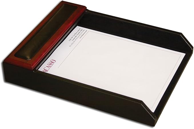 Dacasso Rosewood and Leather Desk Set, 3-Piece (D8037)