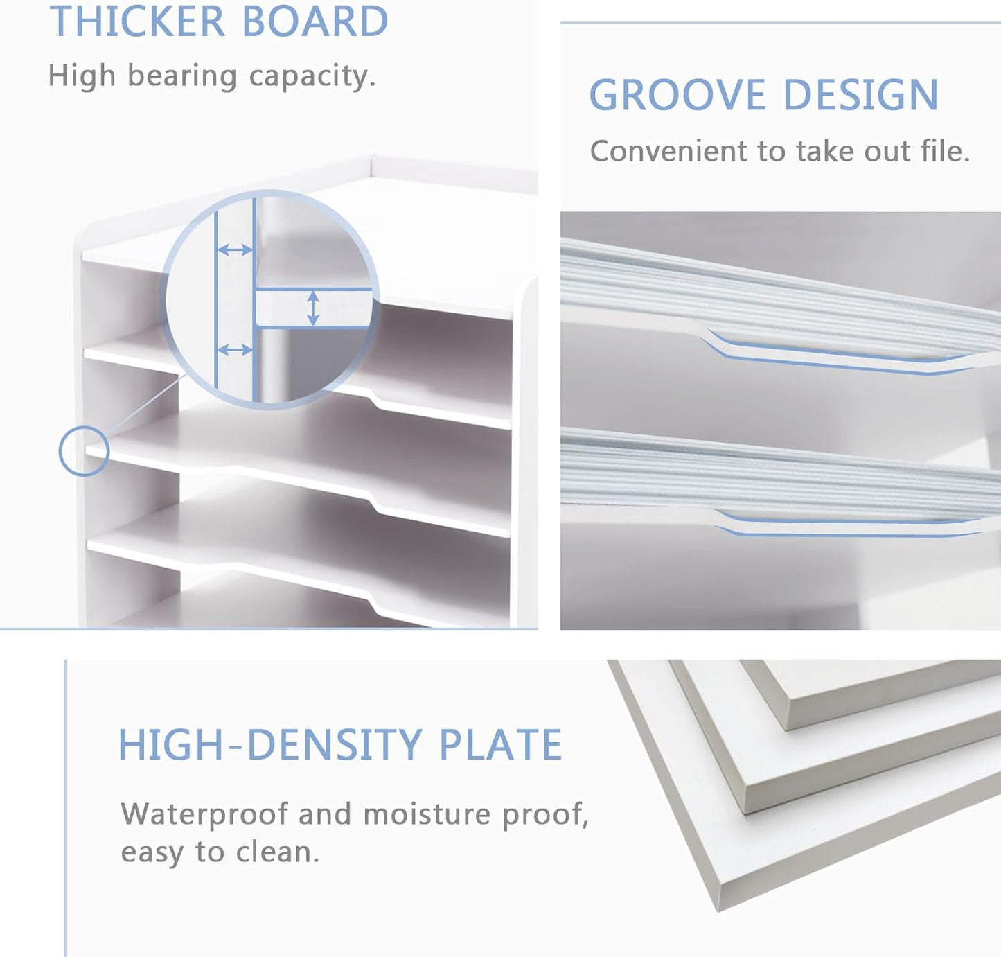 SONGWAY Scrapbook Paper Organizer 12x12-7 Tier File Organizer for Desk, 12x12 Stackable Scrapbook Paper Storage Trays, Desktop File Storage Cube for Home Office School