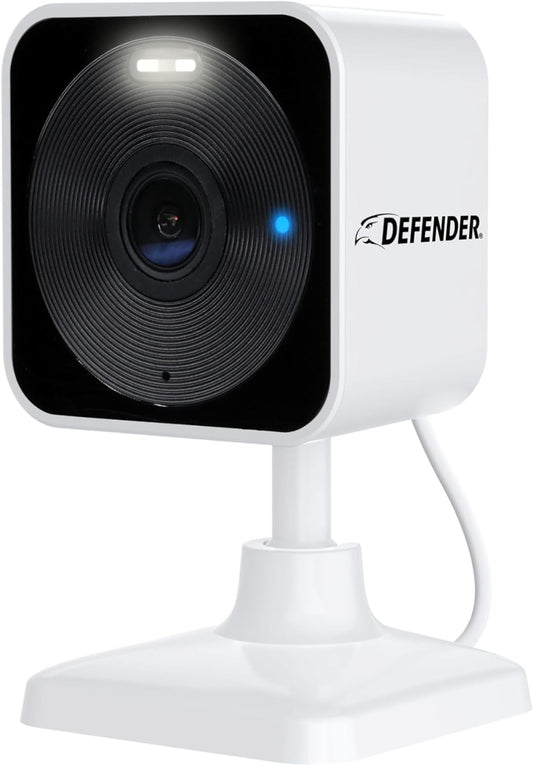 Defender GO 2K AI Powered Plug-in Indoor/Outdoor Home Business, Pet, Baby Camera, AI Detection, Dual Band Connection, Spotlight/Siren, Color Night Vision, 2-Way Talk, Works w/ClearVu App