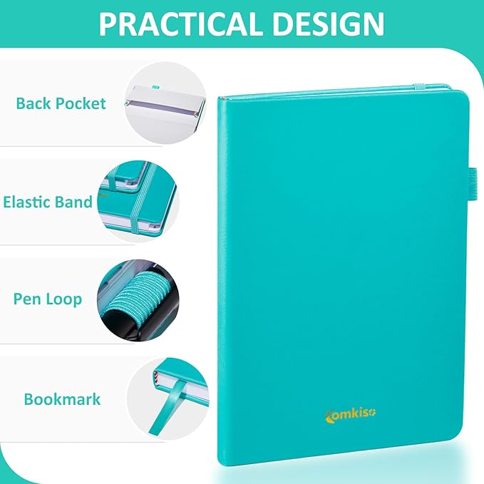 Password Book with Individual Alphabetical Tabs Laminated, Large Print Password Keeper Book for Seniors, A5 Hardcover Internet Password Log Book to Record Website Login Details - Aquamarine