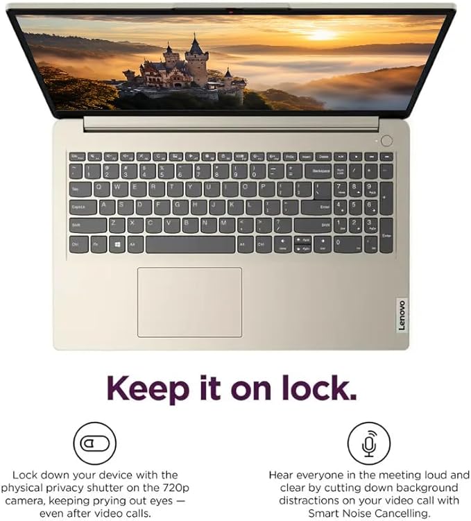 Lenovo Ideapad 15.6" Laptop Computer, Windows 11 Pro Laptop, 12GB RAM 640GB Storage (512GB SSD+128GB eMMC), Intel Celeron N4500 Processor, Intel UHD Graphics, 1-Year Microsoft 365, NLY Earphones, Sand