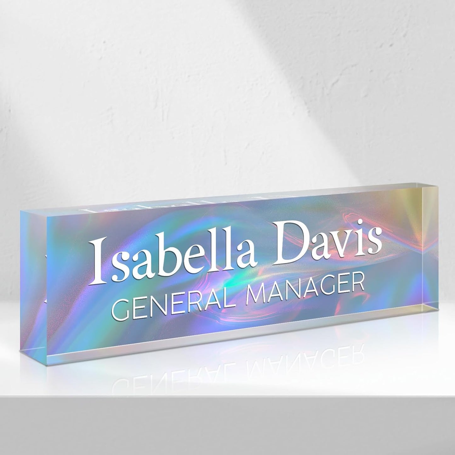 Custom Name Plate for Desk, Acrylic Office Decor For Women Men, Personalized Office Desk Accessories, Teacher Employee Appreciation Gifts For Social Worker Boss Coworkers (Mystery Color)