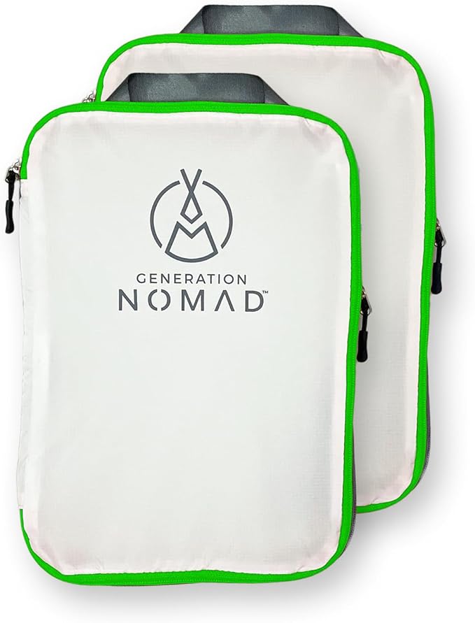 Generation Nomad Compression Packing Cubes for Travel | Best Compression Packing Cubes | Set of 2 GREEN