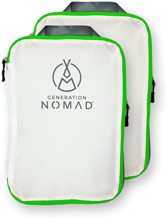 Generation Nomad Compression Packing Cubes for Travel | Best Compression Packing Cubes | Set of 2 GREEN