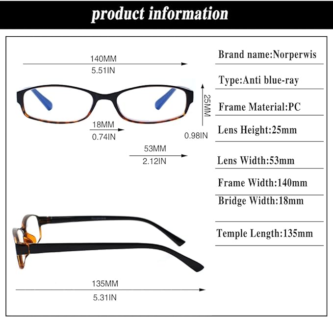 NORPERWIS 6 Pack Ladies Reading Glasses for Women Blue Light Blocking Spring Hinge Fashion Eyeglasses Readers for Women (Mix Color, 1.00)