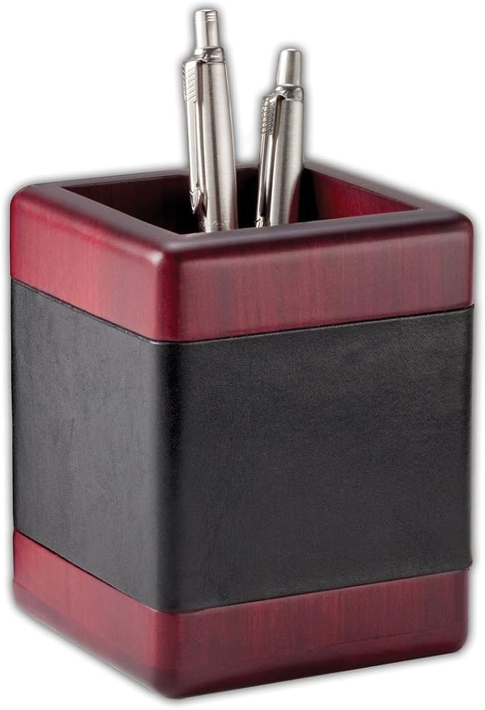 Dacasso Rosewood and Leather Desk Set, 3-Piece (D8037)