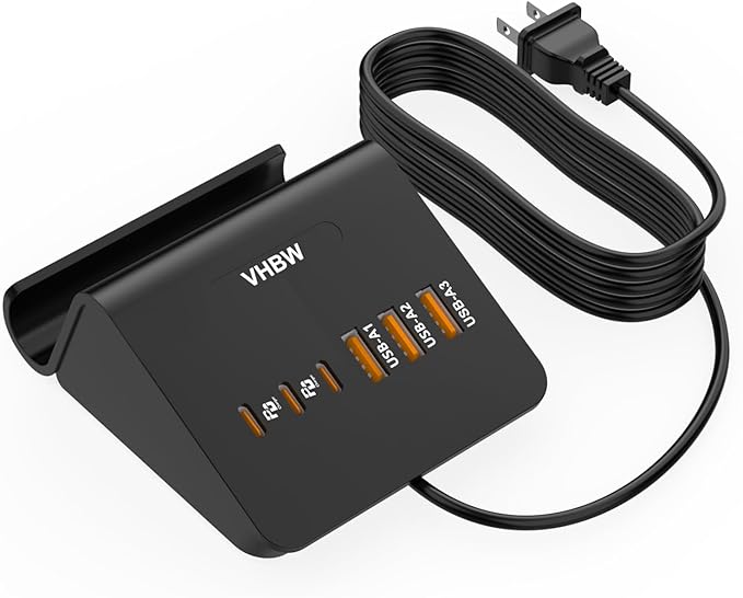 USB C Charging Station 35W, VHBW 6-Port (3 USB-C and 3 USB-A) Desktop Fast Charging Station for iPhone 14/13/12,Samsung Galaxy S23/S22/S21,etc