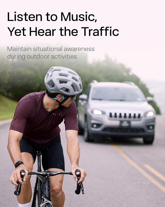 SHOKZ OpenRun Pro - Open-Ear Bluetooth Bone Conduction Sport Headphones - Sweat Resistant Wireless Earphones for Workouts and Running with Premium Deep Base - Built-in Mic, with Hair Band