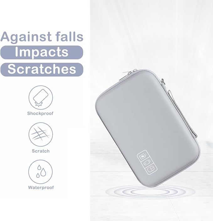 MOSISO Electronic Organizer Travel Case Compatible with MacBook Power Adapter, Compatible with Magic Mouse & Pencil, SD Card, USB Flash Disk with 4 Modular Insert & 2 Cable Tie & Snap Hook, Gray