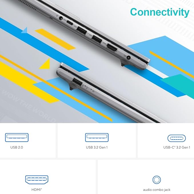 ASUS Vivobook 15 Laptop, 15.6" FHD+ Touchscreen, Intel Core 5 120U, 16GB RAM, 2TB SSD, Fingerprint, Backlit KB, HDMI, Wi-Fi 6, Windows 11 Home, Silver, Bundle with Thunderobot ML101 Wireless Mouse