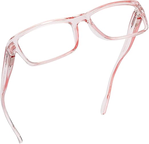 Readerest 2.25 Blue Light Reading Glasses - Lightweight Computer Glasses - Eye Strain, UV Glare Protection (Peach+Clear)
