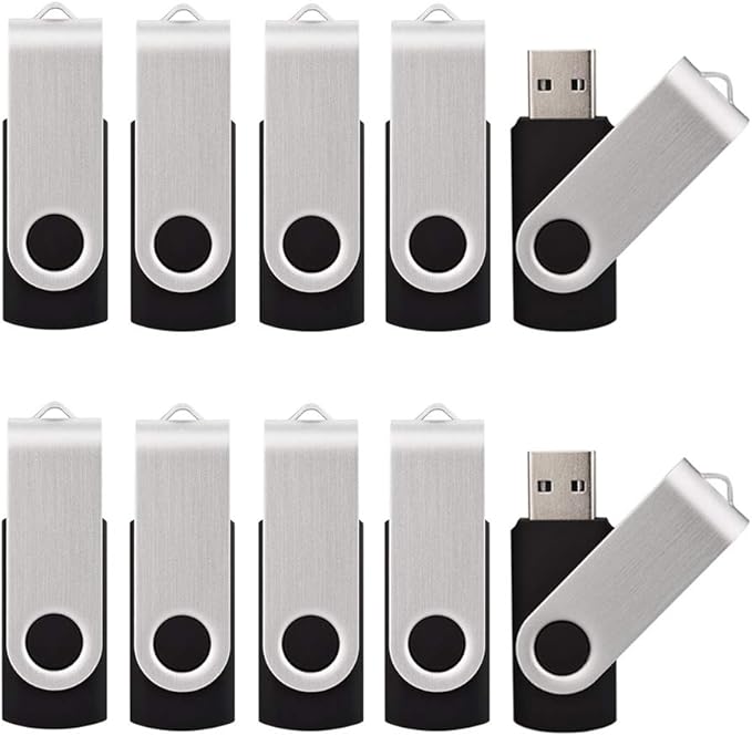 64GB USB Flah Drives 10 Pack 64GB USB 2.0 USB Drive 64GB Flash Drive Pack 64GB USB Memory Stick 10 Pack-Black