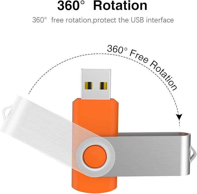 KOOTION 32 GB USB Flash Drive 32 gb Flash Drive 10 Pack Thumb Drive Memory Stick Pen Drive Keychain Design, Orange