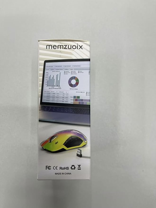 memzuoix 2.4G LED Wireless Mouse, Rechargeable Ergonomic Mouse with Detachable Cover, 1200 DPI Portable Optical Computer Mouse with USB Receiver for Laptop, PC, Desktop and MacBook, 5 Buttons-Black