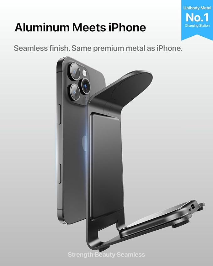 Intoval 3 in 1 Wireless Charging Station for iPhone 17 16 15 14 13 12 11 X Pro Max, Wireless Charger for Apple Watch Ultra 3 SE 9 8 7 6 5 4 3 2, for AirPods 4 Pro Pro 2 3 (Y93, Grey)