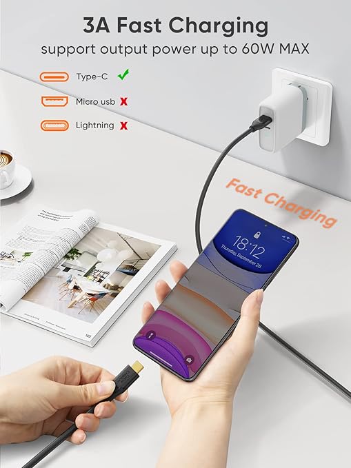 CableCreation 2-Pack 1.6FT USB A to C Data Transfer & Charging Cables, 10Gbps, Compatible with USB C External SSD, MacBook, iPhone 16/15 Pro Max