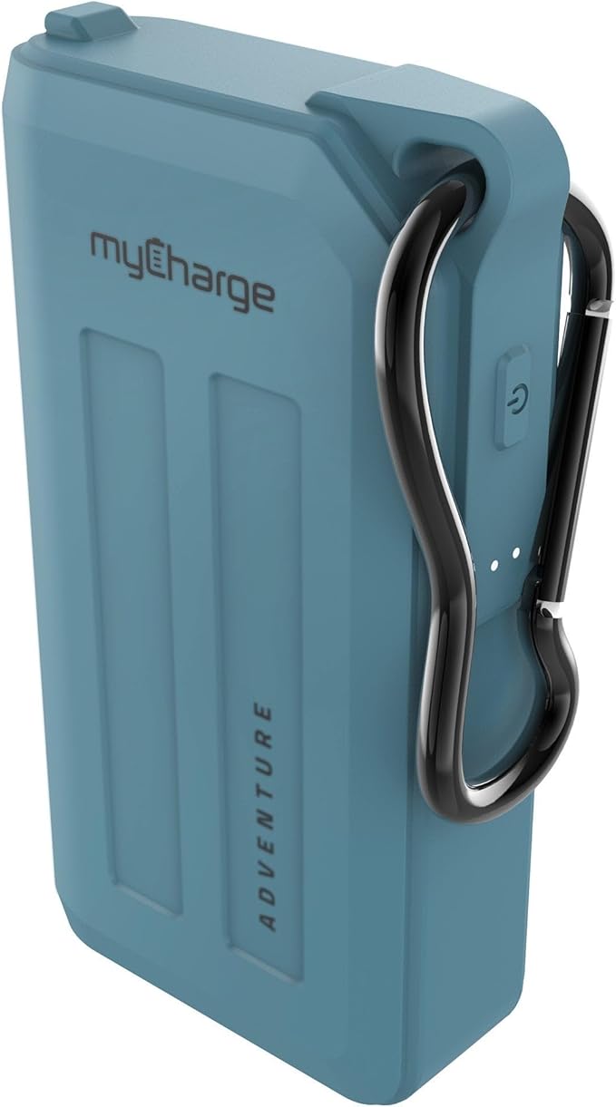 myCharge Portable Charger Waterproof USB C Power Bank Adventure, Rugged Outdoor External Battery Pack Backup (6700 mAh (Blue))