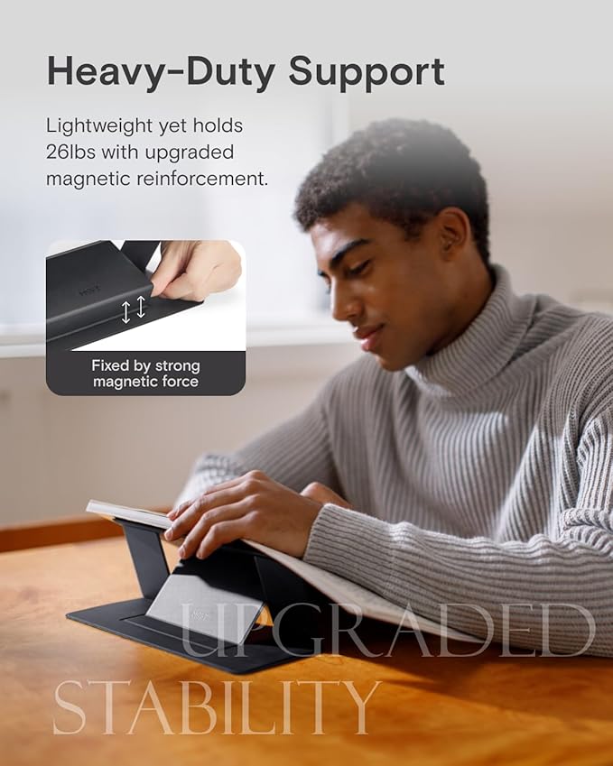 MOFT Invisible Laptop Stand for Desk, Stick-Free Tablet and Computer Stand with Dual-Angle, Foldable&Portable Laptop Riser Holder, Fits 13"+ Tablets & 15"+ Laptops, Misty Cove (Non-Adhesive Version)