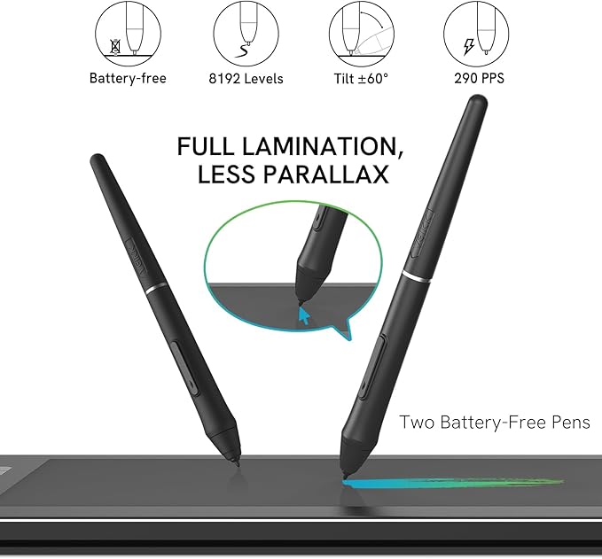 VEIKK VK1200 V3 Drawing Tablet with Screen, 11.6 Inch Full-Laminated Graphics Drawing Monitor Pen Display,8192 Pressure Sensitivity, with 1 Stand,2 Pens and 1 Glove