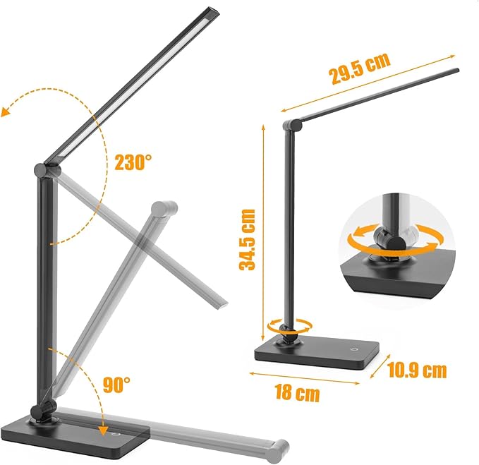 Desk Lamp LED Desk Lamps Eye-Caring Desk Lamps Lamps Dimmable Office Lamp with USB Port Touch Control for Home Office Student Dormitory (USB Plug-in Desk Lamp)