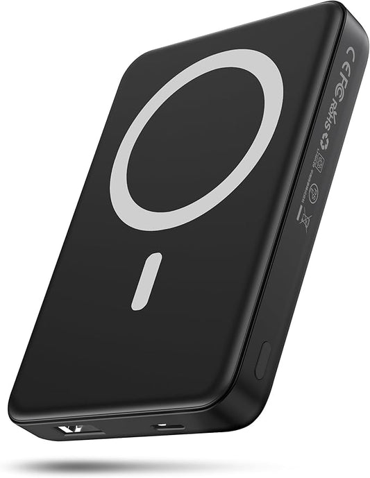 for Magsafe Battery Pack, 10000mAh Magnetic Portable Charger with USB-C Cable 20W Fast Charging, Slim & Lightweight Wireless Power Bank for iPhone 17/16/15/14/13 Series, for Travel Cruise Essentials