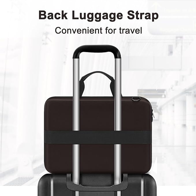 MOSISO Hard Shell Laptop Case for Men Women,17 inch Computer Bag Compatible with MacBook, HP, Dell, Lenovo, Asus, Notebook,17.3 inch Laptop Bag with Front Pocket & Shoulder Strap, Chestnut Brown