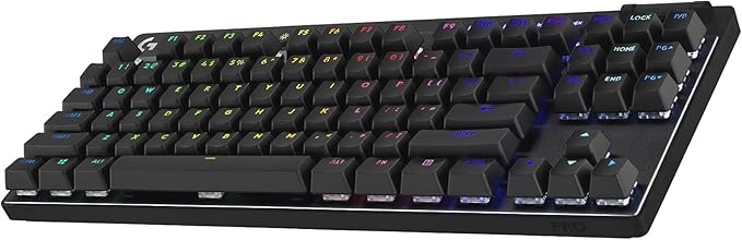 Logitech G PRO X TKL LIGHTSPEED Wireless Gaming Keyboard, Ultra-Portable Tenkeyless Design, LIGHTSYNC RGB, PBT keycaps, Tactile Switches (GX Brown) - Black