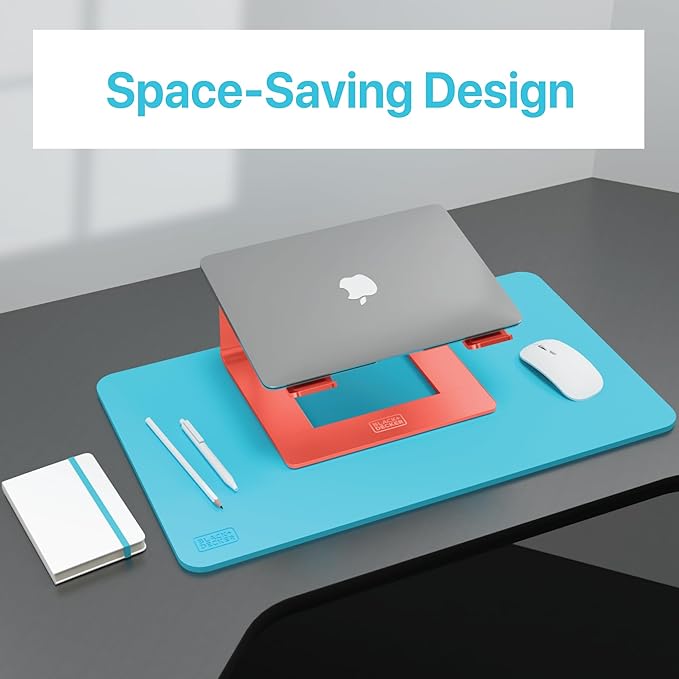 BLACK+DECKER Laptop Stand for Computer Desk, Ergonomic Laptop Stand for Desk, Lap top Riser Compatible with MacBook Notebook, Lap top Holder, Durable Aluminum Computer Riser Accessories, Coral Rose
