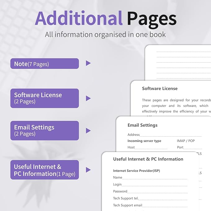 Password Book with Alphabetical Tabs, Password Keeper Book for Seniors, Hardcover Password Notebook for Individual & Colorful Tabs, Password Organizer for Website Logins, 5.3" x 7.7", Purple