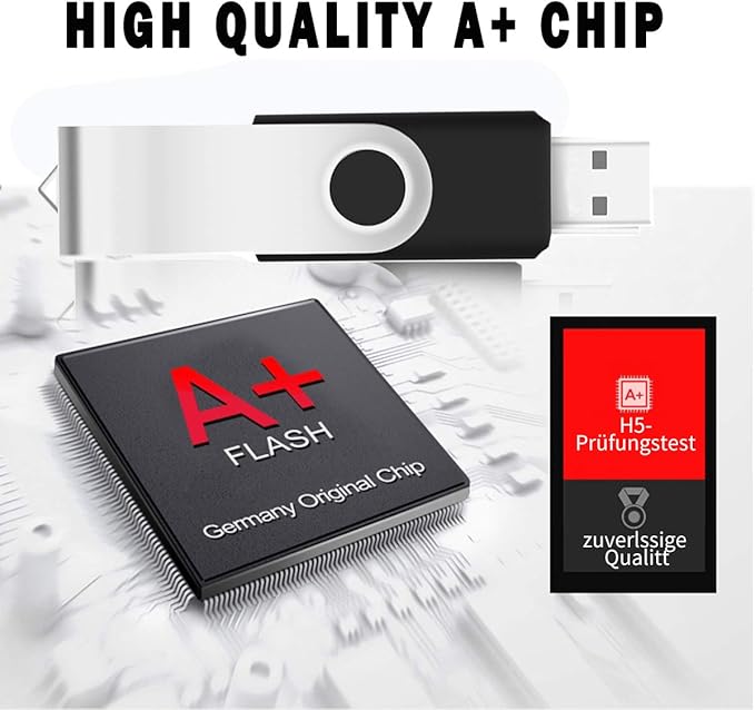 200 Packs of 2GB Flash Drives Bulk, EASTBULL Flash Drives Pack 2GB USB Drive Bulk Swivel USB2.0 Thumb Drive Bulk with Strings (Black)