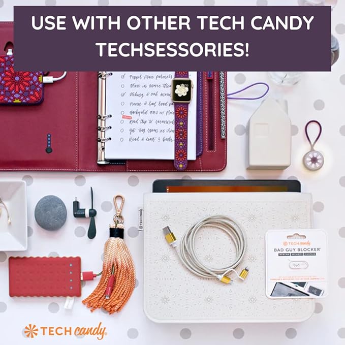 Tech Candy Bad Guy Blocker Webcam Cover Privacy Protector, White - Secure, Thin, Durable, for Computers, Laptops, Tablets, & Smartphones, Easy Application