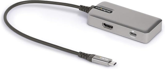 StarTech.com 4-in-1 USB C Hub with Extra Long Cable, 4K 60Hz HDMI, Alt-Mode, 100W Power Delivery, 10Gbps Fast Speed Type C Expansion Hub, Portable Mini Docking Station for MacBook - TAA