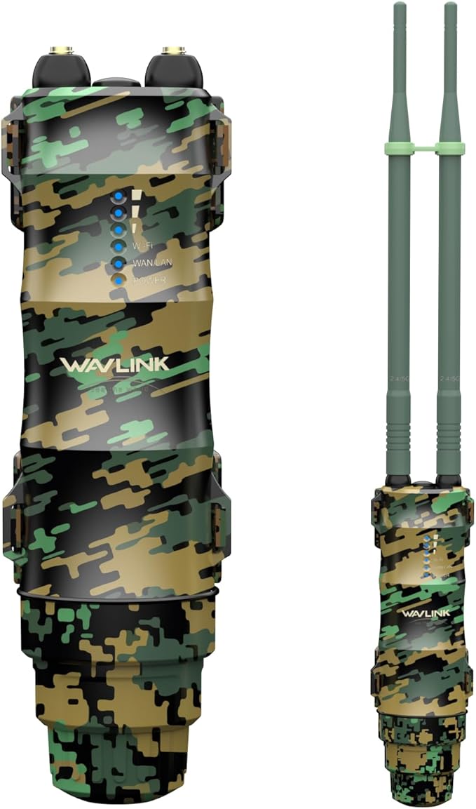 WAVLINK AC1200 Outdoor Long Range Wi-Fi Extender,Dual Band Outdoor Access Point with Active/Passive PoE,WAN/LAN Port,IP67 Waterproof,Supports AP/Router/Repeater Mode,2x7dBi Antennas-Greenwood