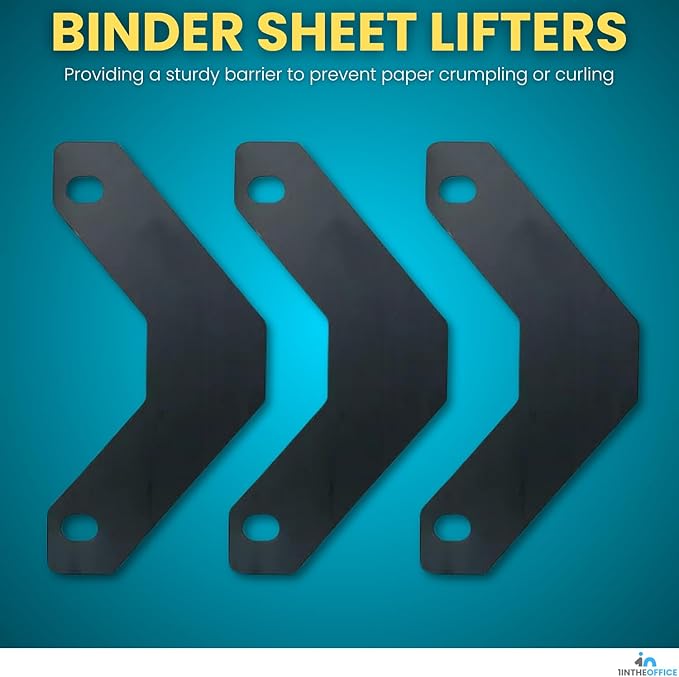 1InTheOffice Binder Sheet Lifters, 11" x 8-1/2", Black, 20 Pack
