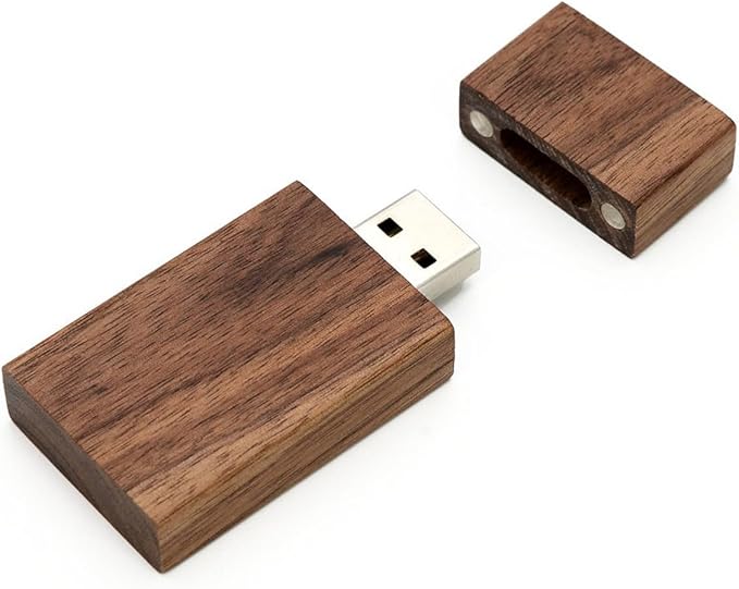 EASTBULL 50-Pack of 8GB Bulk Flash Drives, Wooden USB Flash Drives Walnut Wood Thumb Drive USB 2.0 Memory Stick for Data Storage (8GB, 50 Units)