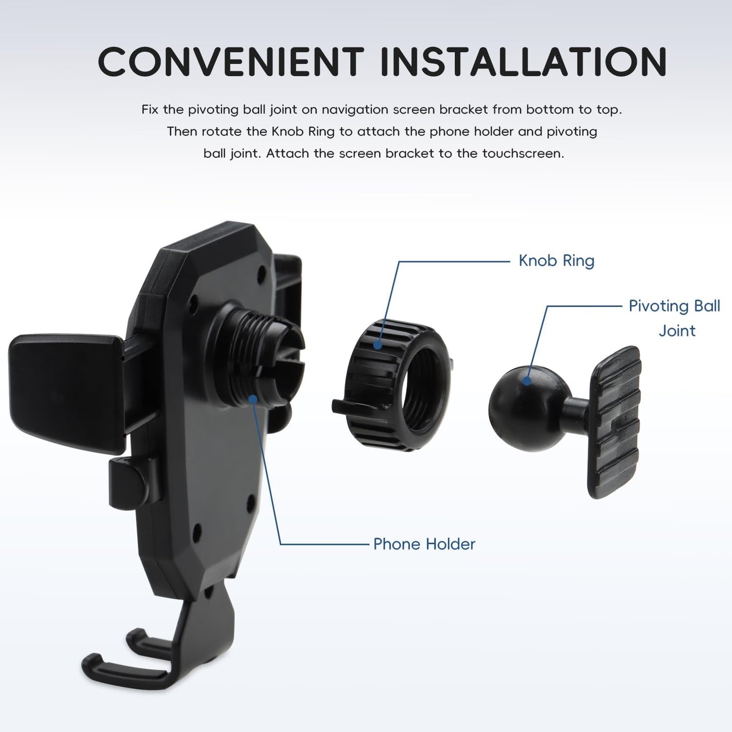 auovo Car Phone Holder Compatible with Toyota Grand Highlander 2024 2025 2026 Accessories Screen Phone Mount Cell Phone Automobile Cradles Hands-Free 360 Degree Rotation