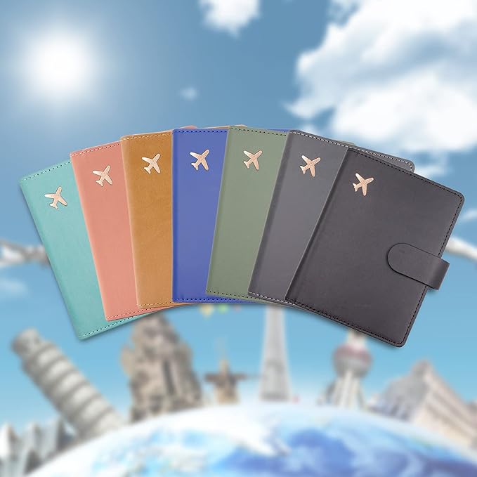 Deziliao Passport Holder,Passport Holder Card Slots, Passport and Vaccine Card Holder Combo, Cute Passport cover for Women and Men, with Waterproof Rfid Blocking, Passport Travel Wallet(Aqua Green)